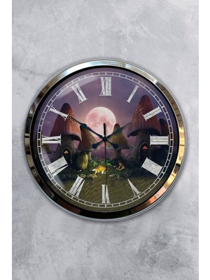 Kasva Concept Hediyelik Dekoratif 40 cm Krom Metal Çello Duvar Saati