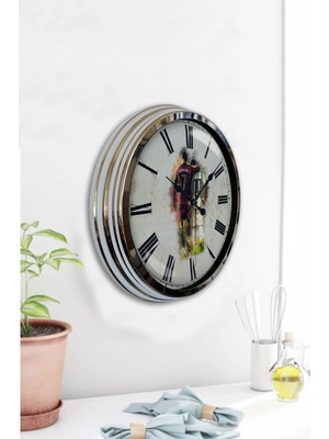 Kasva Concept 40 cm Krom Metal Kadın Figür Duvar Saati