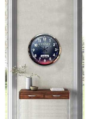 Kasva Concept Hediyelik Anneler Günü 40 cm Krom Metal Cennet Hadis Duvar Saati