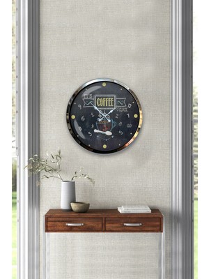 Kasva Concept Hediyelik 40 cm Krom Metal Mutfak Duvar Saati