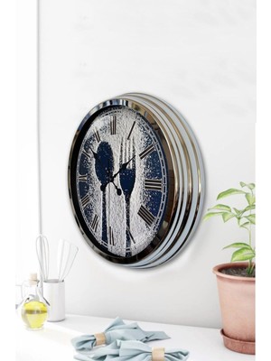 Kasva Concept Hediyelik Dekoratif 40 cm Krom Metal Mutfak Duvar Saati