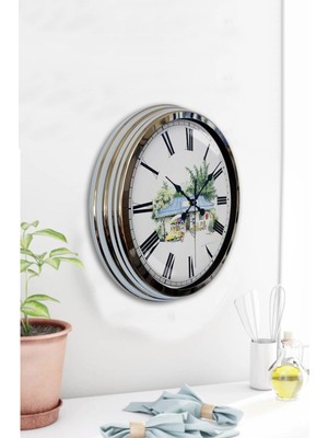 Kasva Concept 40 cm Krom Metal Vintage Duvar Saati Hediyelik