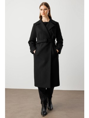 Ekol Beli Kemerli Kaşe Kaban 6303