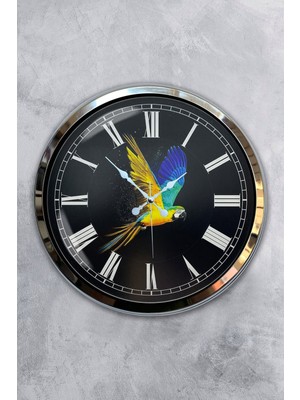 Kasva Concept Hediyelik 40 cm Krom Metal Romen Duvar Saati