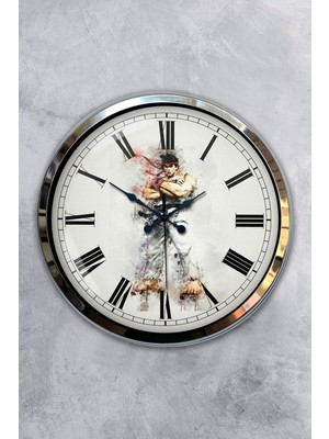 Kasva Concept 40 cm Krom Metal Taş Görünümlü Duvar Saati