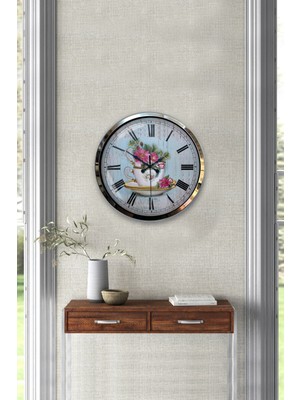 Kasva Concept Hediyelik 40 cm Krom Metal Kadın Duvar Saati