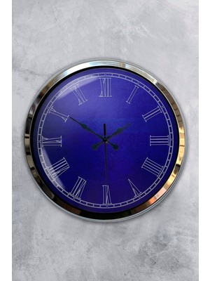 Kasva Concept Hediyelik 40 cm Krom Metal Mor Duvar Saati