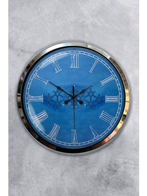 Kasva Concept Hediyelik 40 cm Krom Metal Cha Duvar Saati