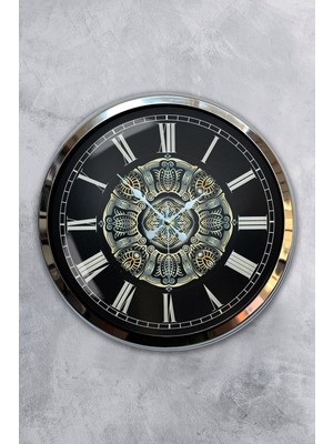 Kasva Concept Hediyelik 40 cm Krom Metal Sanat Duvar Saati