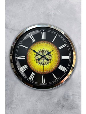 Kasva Concept 40 cm Krom Metal Osmanlı Desen Duvar Saati