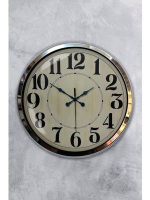 Kasva Concept Hediyelik 40 cm Krom Metal Vav Duvar Saati