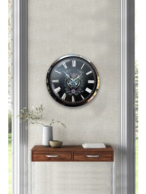 Kasva Concept 40 cm Krom Metal Çaydanlık Mutfak Duvar Saati