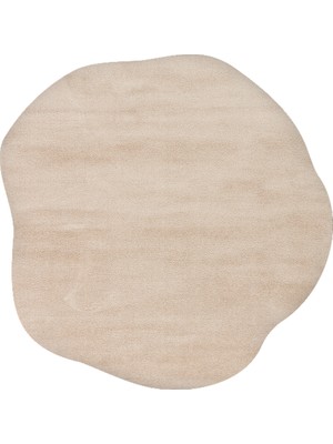 Eko Halı Zen Amorf 04 Beige Özel Şekilli Kesim Yumuşak Dokulu Hav Vermeyen Sıkı Dokuma Makine Halısı