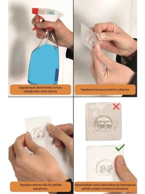 Ecovibe 10 Adet Kendinden Yapışkanlı Köşe Rafı Banyo Rafı Duş Rafı Raf Tutucu