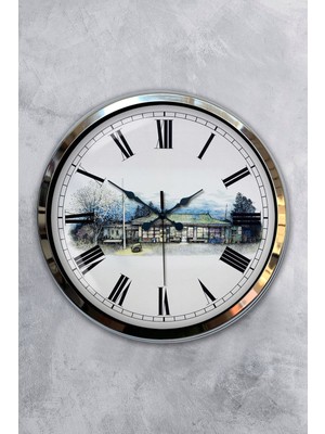 Kasva Concept Hediyelik 40 cm Krom Metal Kuaför Duvar Saati