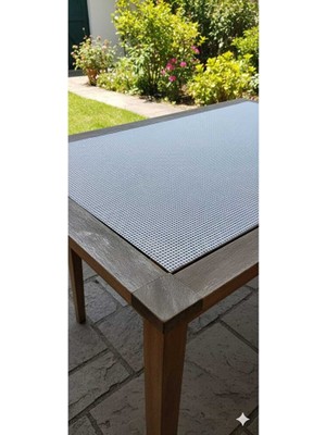 ÜN.K Şeffaf Masa Örtüsü Şeffaf Pvc Ip Desenli Masa Örtüsü Kaliteli Hasır