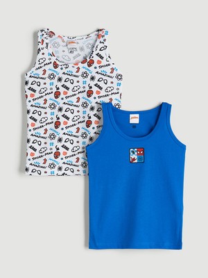 Lc Waikiki Yeni Sezon Bisiklet Yaka Spider-Man Baskılı Erkek Çocuk Atlet 2'li