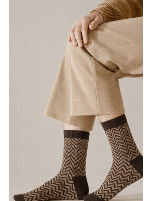 Gigi Giyim Desenli Lambswool Yün Erkek Çorap