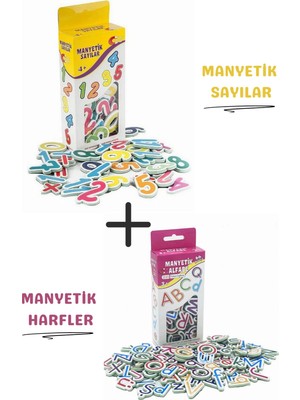 Giffy Oyuncak Manyetik Mıknatıslı Türkçe - Ingilizce Harfler ve Sayılar Eğitici Alfabe ve Sayı Magnet