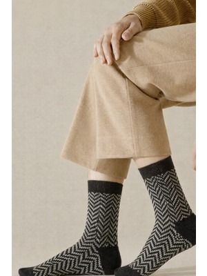 Gigi Giyim Desenli Lambswool Yün Erkek Çorap