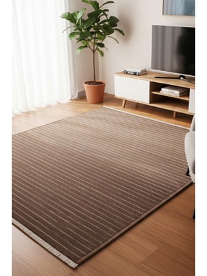 Melaris Halı Yıkanabilir Pamuk Dokuma Kilim Doğal Kendinden Saçaklı Kaymaz Tabanlı Halı Salon Oturma Odası Mutfak Halısı