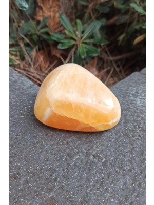 Pozitif Doğal Taş Turuncu Kalsit Tamburlu Büyük Parça Tk-7