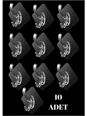 Ecovibe 10 Adet Kendinden Yapışkanlı Banyo&mutfak Askı Aparatı