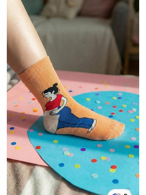 Bemp 2’li Hamile Kadın-Tavuk Ayağı Desenli Tasarım Çorap