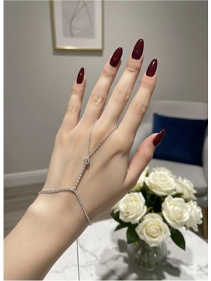 Stainless Steel Zirkon Taşlı Çelik Gümüş Şahmeran