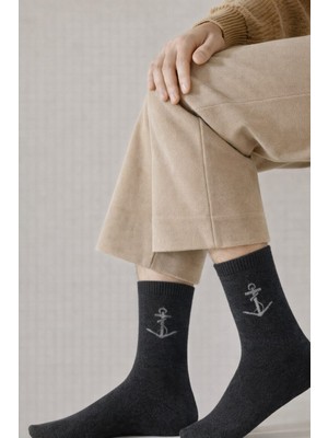 Gigi Giyim Motif Desenli Erkek Havlu Çorap