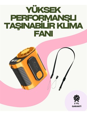 No 35 Moda Dijital Göstergeli Turbo Taşınabilir Fan – USB Type-C, 3 Serinlik Modu