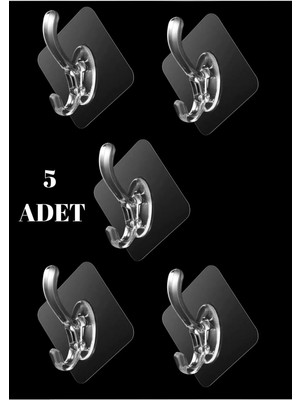 Ecovibe 5 Adet Kendinden Yapışkanlı Banyo&mutfak Askı Aparatı