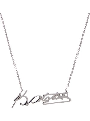 Nagiss Kemal Atatürk İmza 925 Ayar Gümüş Kadın Kolye