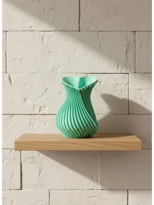 Marsilyan Kalpli Turkuaz Dekoratif Vazo 24 cm Modern Şık Tasarım