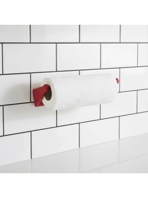 Marsilyan Kırmızı Peçete Askısı Mutfak Duvar Tipi Peçetelik Organizer