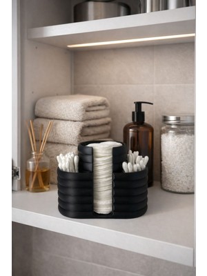 Novatech İnovasyon Pamuk & Kulak Çubuğu Organizeri Çok Amaçlı Fonksiyonel Banyo Dekorasyonu Banyo Organizeri