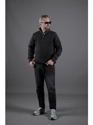 Ohepmoda Yarım Fermuarlı Kalın Erkek Kazak