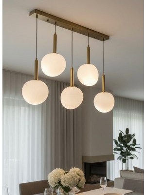 Cristalin Aydınlatma Egg Modern 5li Sıralı Sarkıt Avize