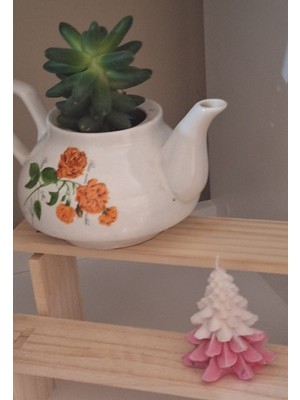 Pembe Beyaz Çam Mum