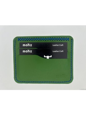 Mahz Dalga Serisi El Yapımı Minimal Kartlık Hakiki Deri – Yeşil