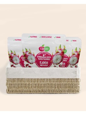 Fair Dry Ejder Meyvesi Sepeti, Freeze Dried, Dondurularak Kurutulmuş, Meyve Kurusu, Katkısız, Çıtır Meyve Cipsi