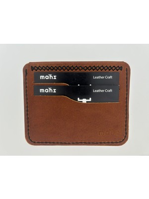 Mahz Dalga Serisi El Yapımı Dana Derisi Minimal Kartlık – Kahve