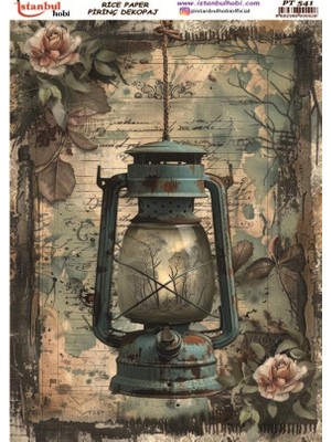E Hobici Pirinç Dekopaj Kağıdı 30X42CM PT-541 Vintage Gaz Lambası