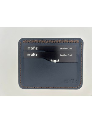 Mahz Dalga Serisi El Yapımı Minimal Kartlık Hakiki Deri – Lacivert