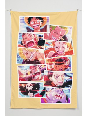 Charmbi One Piece Duvar Örtüsü – Çok Renkli Anime Temalı Kumaş Oda Dekoru Tapestry