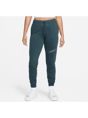 Nike Sportswear Club Fleece Shine Kadın Yeşil Eşofman Altı