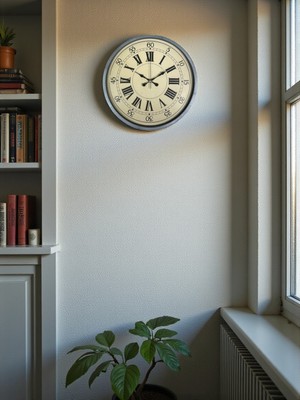 FRY Zentime 36 cm Gri Dekoratif Duvar Saati