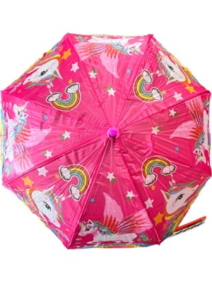 Unicorn Desenli Kız Çocuk Şemsiyesi
