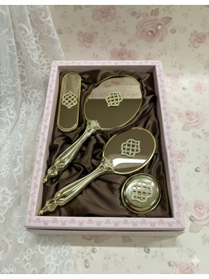 Miss Ayza Saraylı Gold 4parça Çeyizlik Lüks Aynataraktakımı