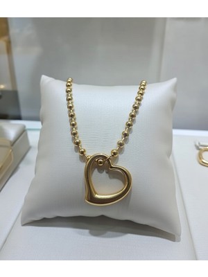 Jade'm Gold Çelik Boş Kalpli Kolye
